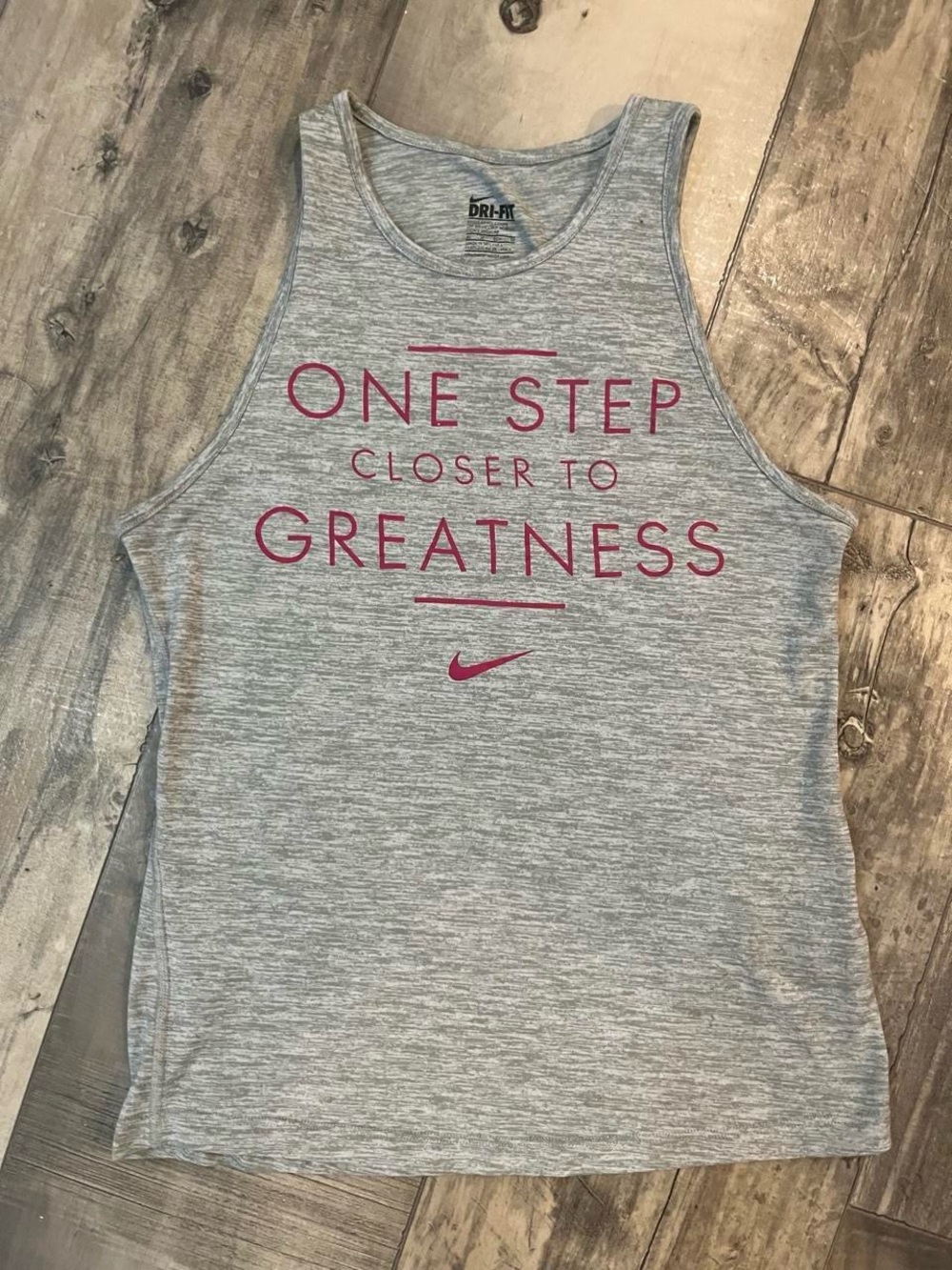 Nike Dri-FIT Gray Tank with Pink Graphic Womens XS